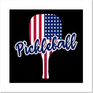 Pickleball Paddles American Flag Posters and Art